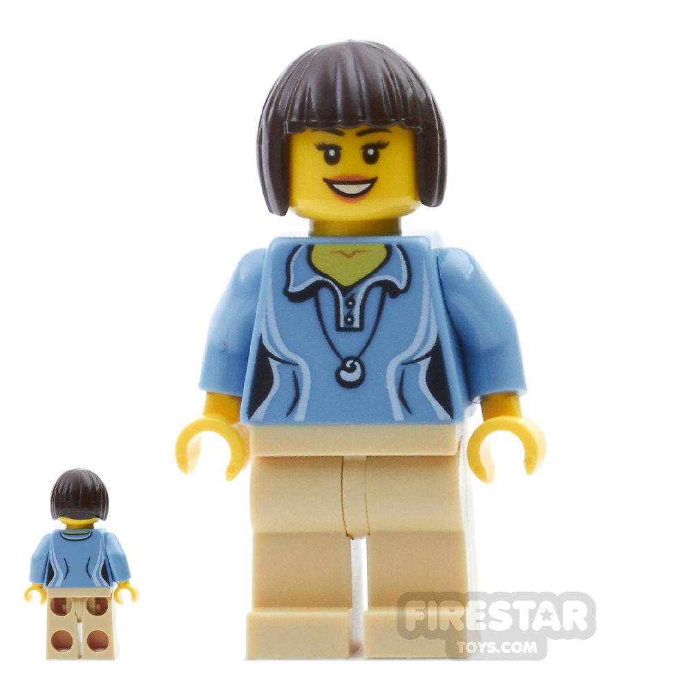 LEGO City Mini Figure - Blue Shirt and Pendant