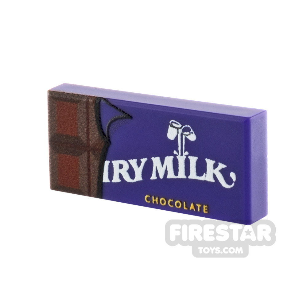 additional image for Custom Printed  Tile 1x2 - Dairy Milk Chocolate