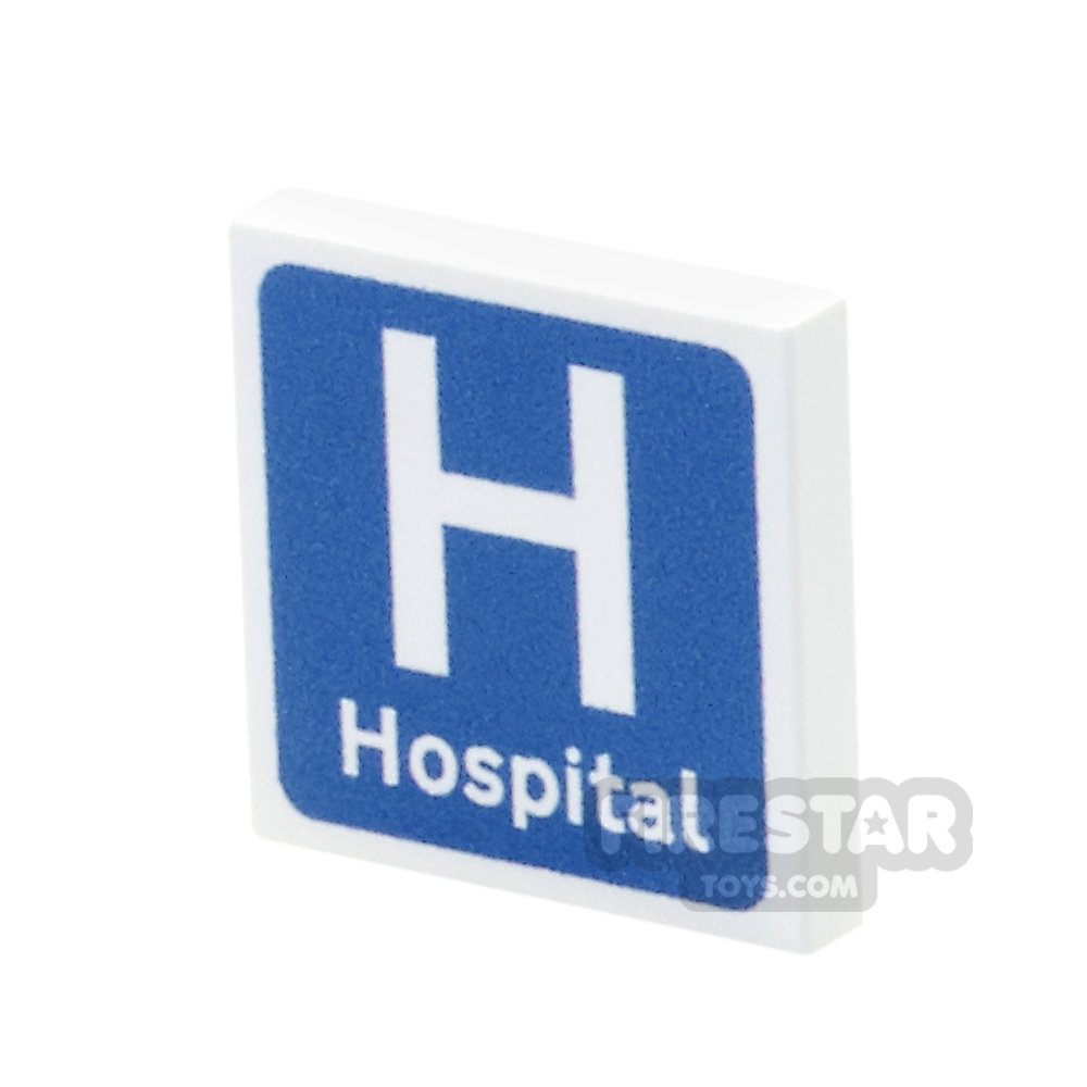 additional image for Printed Tile 2x2 - Hospital Road Sign
