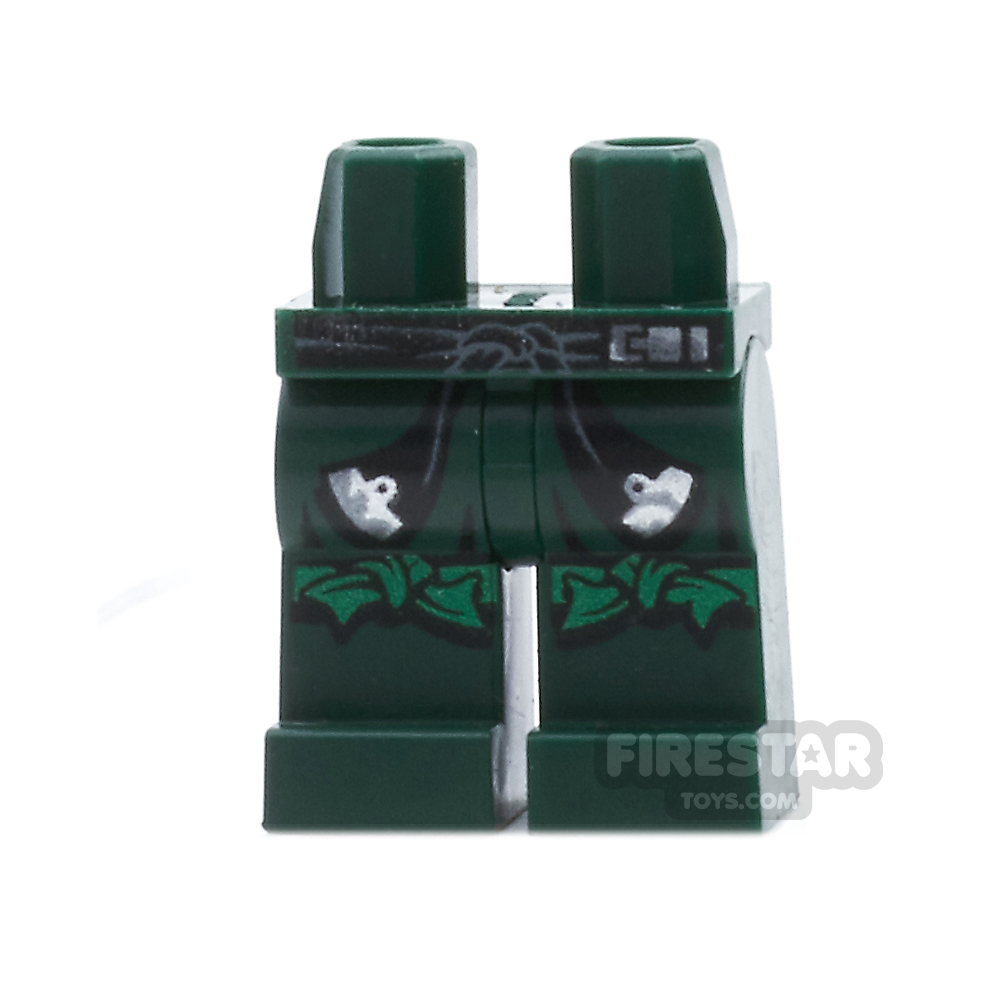 additional image for LEGO Mini Figure Legs - Dark Green with Silver Sash