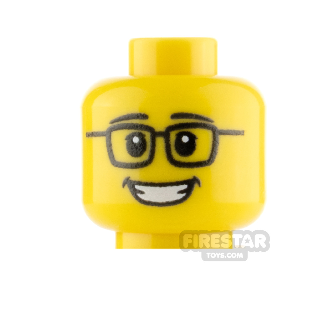 additional image for Custom Mini Figure Heads Smile With Glasses Male