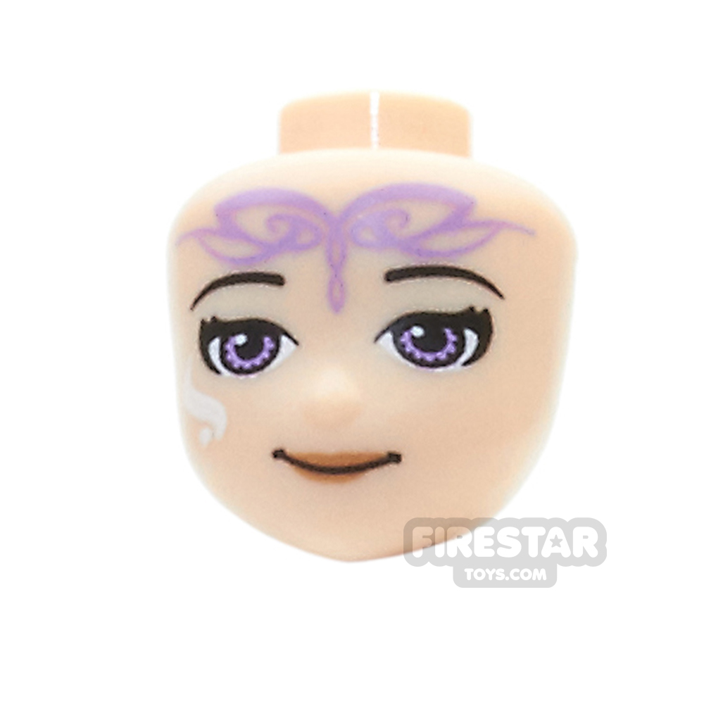 additional image for LEGO Elves Mini Figure Heads -  Medium Lavender Eyes and Tribal Pattern