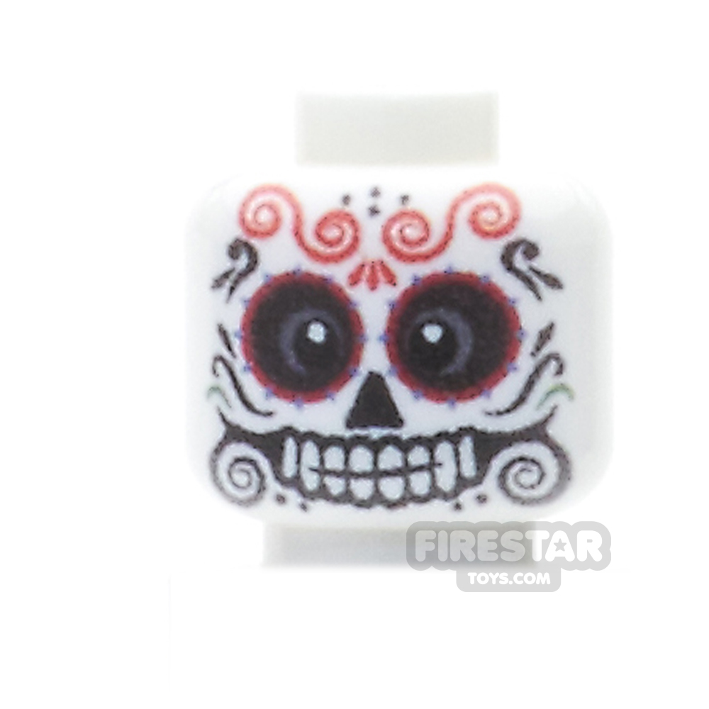 additional image for Custom Minifigure Heads - Day Of The Dead Sugar Skull - Male