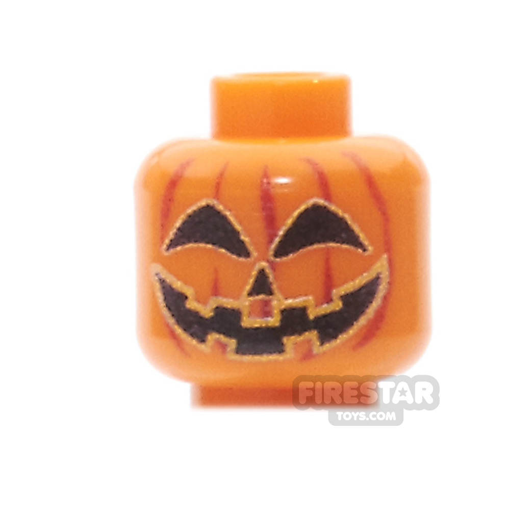 additional image for Custom Minifigure Heads - Pumpkin Head - Happy