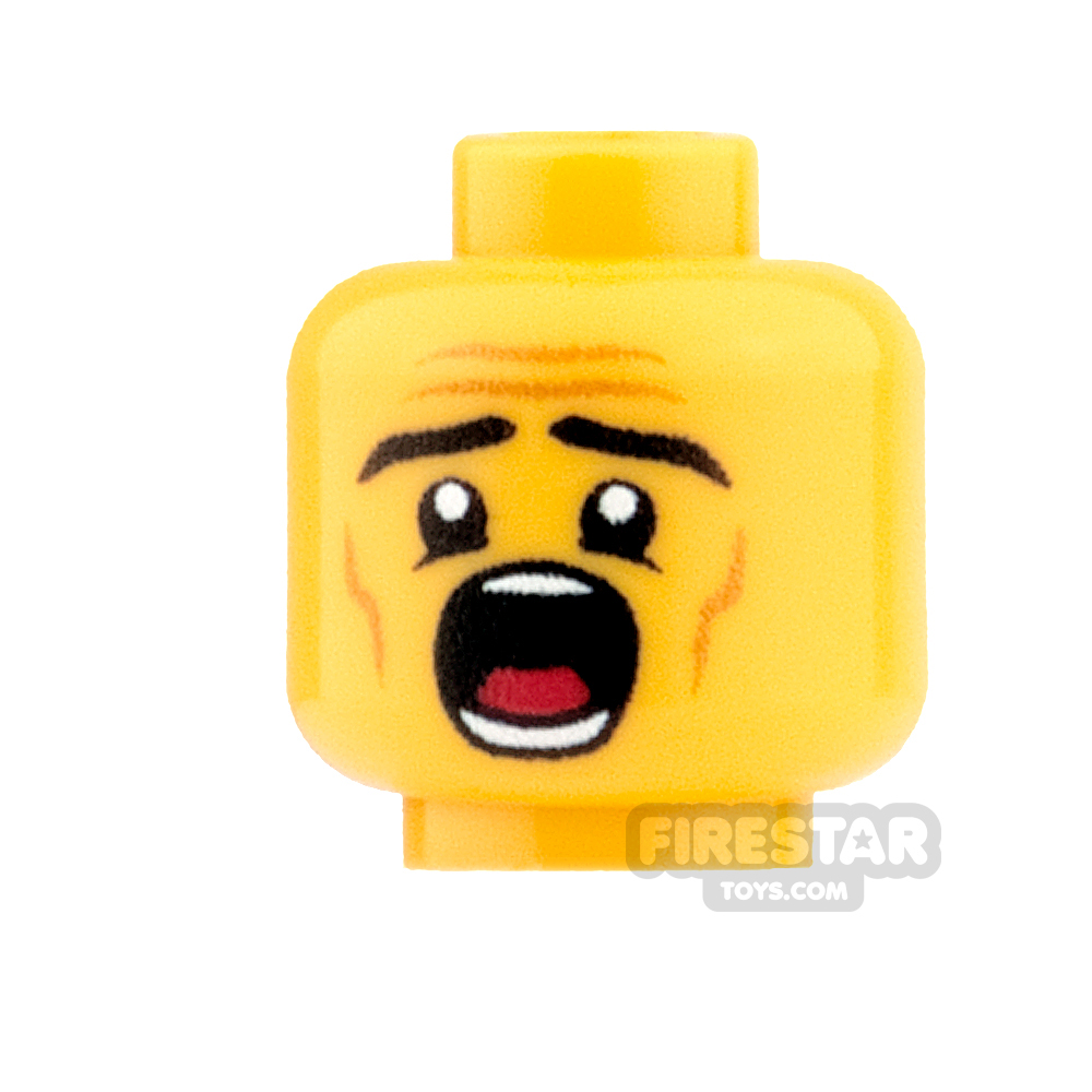 Custom Minifigure Heads - Male Dentist Patient - Yellow