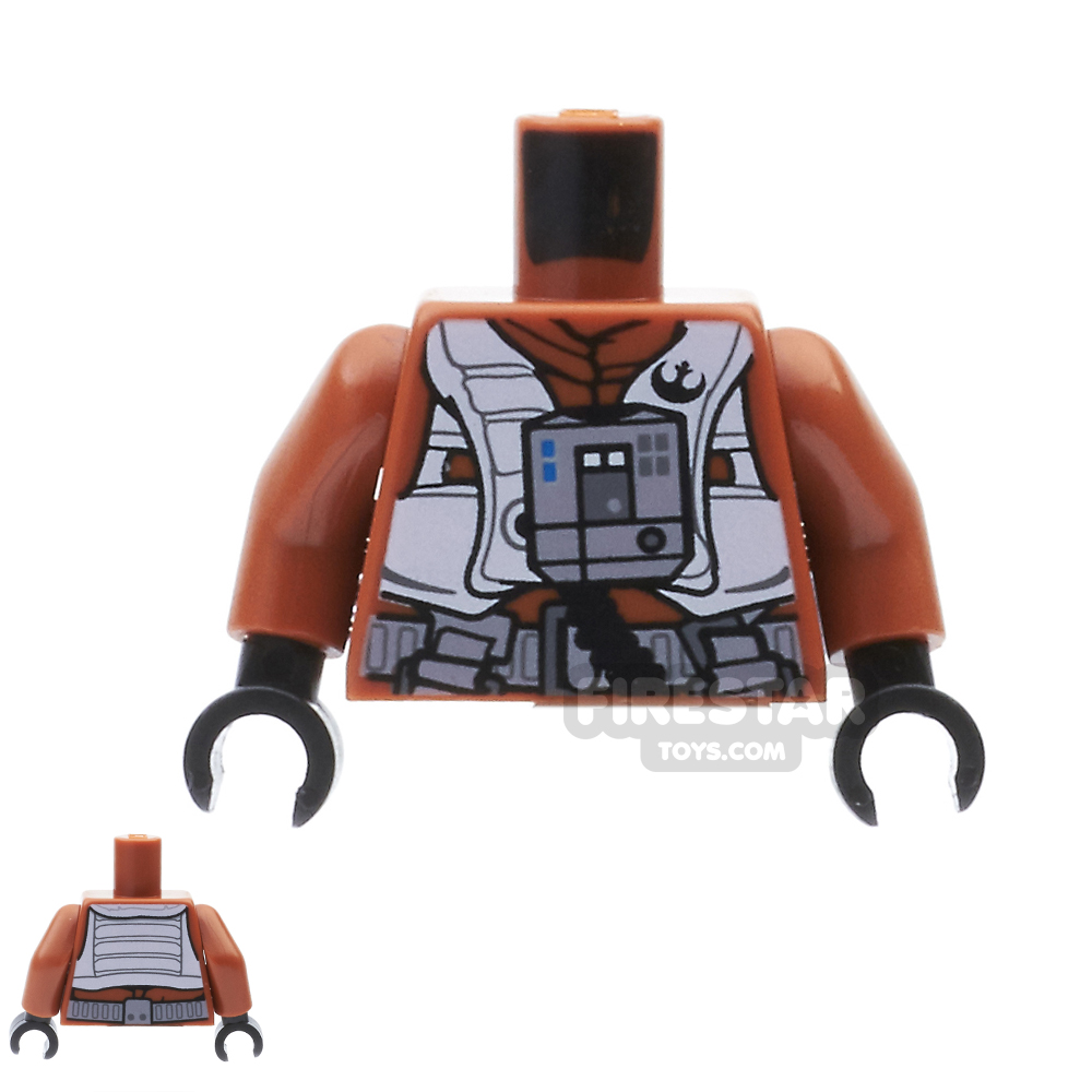 additional image for LEGO Mini Figure Torso - Resistance X-wing Pilot - Dark Orange