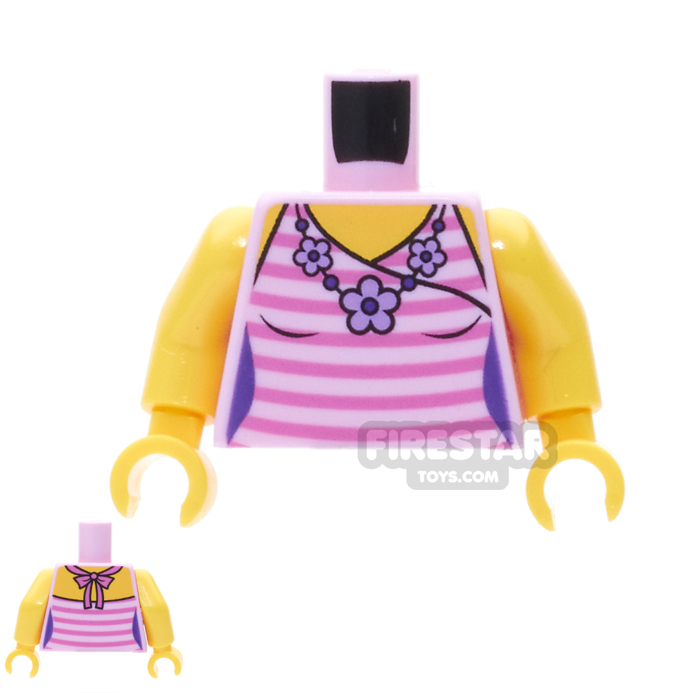 additional image for LEGO Mini Figure Torso -  Pink Striped Top