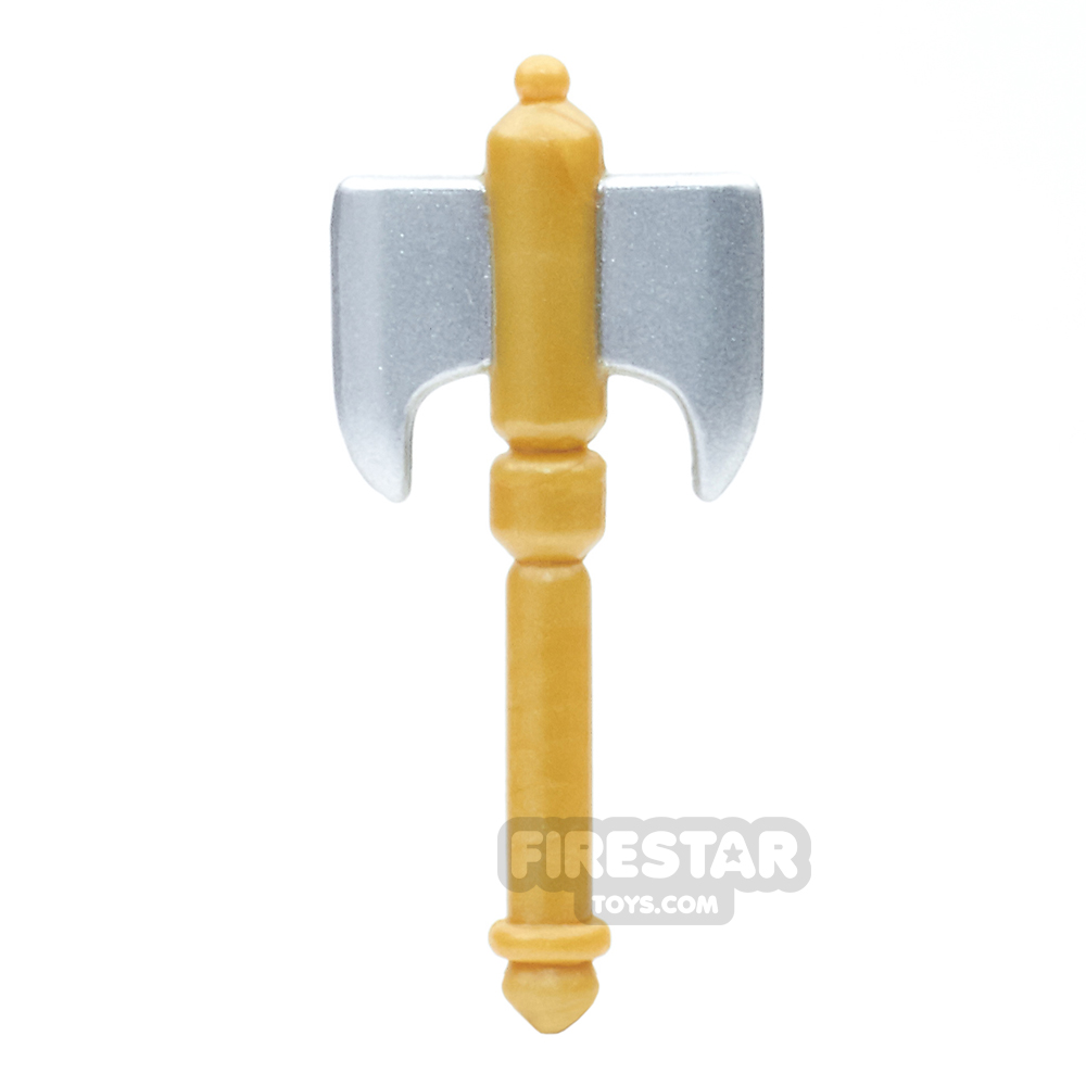 additional image for BrickForge - Battle Axe - Silver Blade Gold Handle