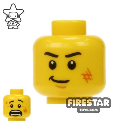 LEGO Mini Figure Heads - Scratched Face