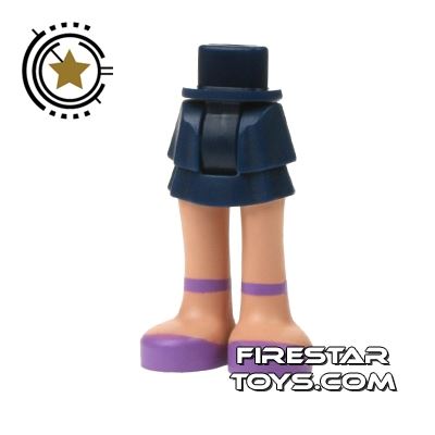 LEGO Friends Mini Figure Legs - Dark Blue Skirt and  Purple Shoes DARK BLUE