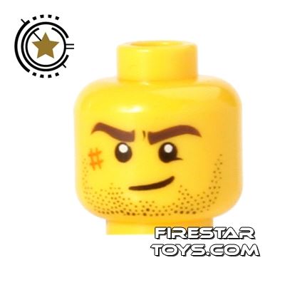 LEGO Mini Figure Heads - Scratched Face YELLOW