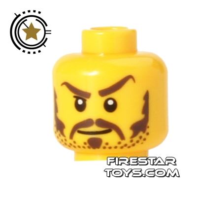 LEGO Mini Figure Heads - Moustache and Sideburns YELLOW