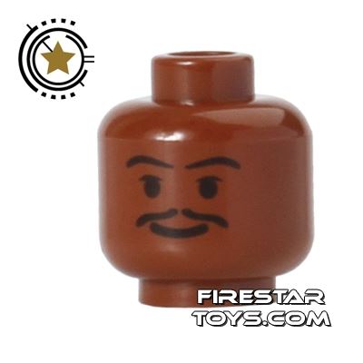 LEGO Mini Figure Heads - Thin Moustache REDDISH BROWN