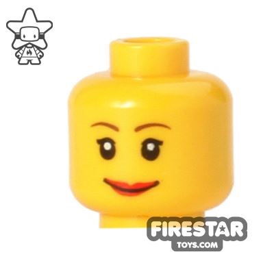 LEGO Minifigure Heads Smile with Red Lips YELLOW