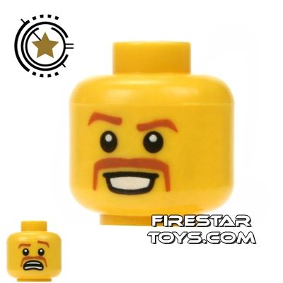 LEGO Mini Figure Heads - Moustache and Grin YELLOW