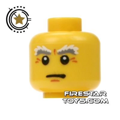LEGO Mini Figure Heads - Gray Eyebrows YELLOW