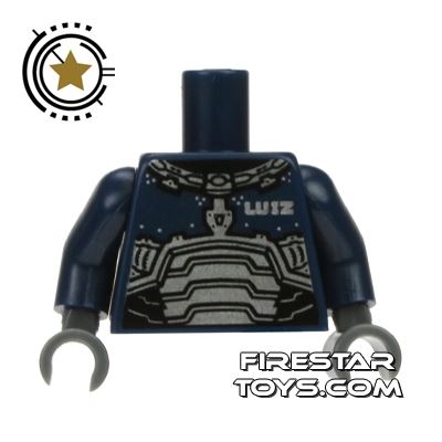 LEGO Mini Figure Torso - Silver Space Armour DARK BLUE