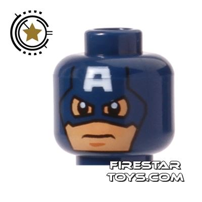 LEGO Mini Figure Heads - Captain America DARK BLUE