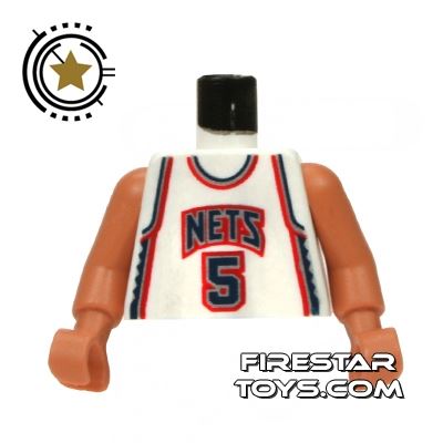 LEGO Mini Figure Torso - NBA New Jersey Nets 5 WHITE