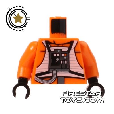 LEGO Mini Figure Torso - Star Wars Rebel Pilot ORANGE