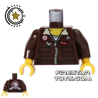 LEGO Mini Figure Torso - Aviator Jacket DARK BROWN