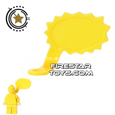 LEGO Speech Bubble - Spiked Edge - Left - Yellow