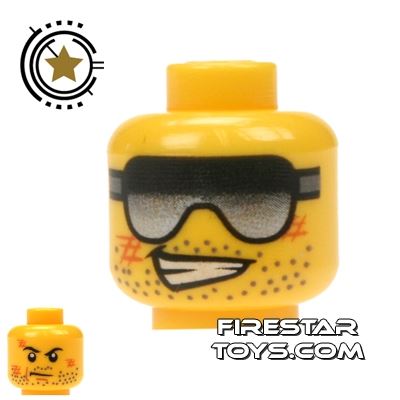 LEGO Mini Figure Heads - Grin And Sunglasses YELLOW