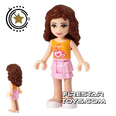 LEGO Friends Mini Figure - Olivia - Pink and Orange Outfit 