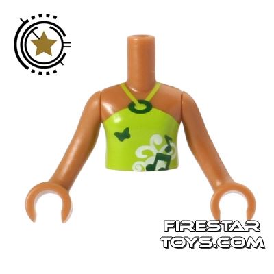LEGO Friends Mini Figure Torso - Lime Top with Musical Notes Pattern LIME