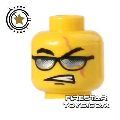 LEGO Mini Figure Heads - Sunglasses - Scowl YELLOW