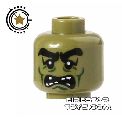 LEGO Mini Figure Heads - Monster OLIVE GREEN