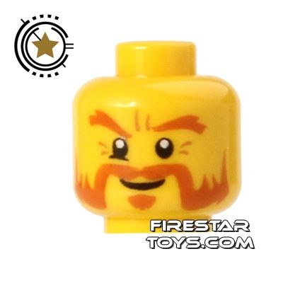 LEGO Mini Figure Heads - Smile - Bushy Beard YELLOW