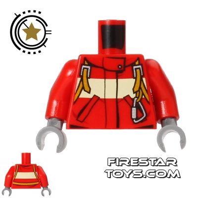 LEGO Mini Figure Torso - Red Fire Jacket RED