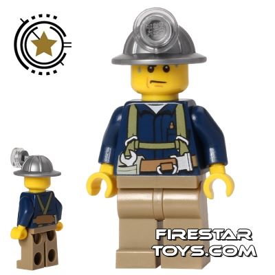 LEGO City Mini Figure - Miner - Blue Shirt 