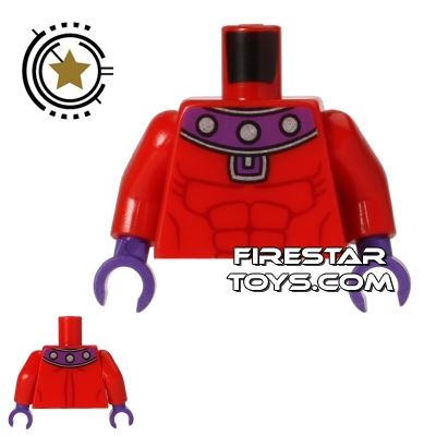 LEGO Mini Figure Torso - Red and Purple - Magneto RED