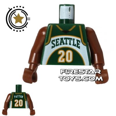 LEGO Mini Figure Torso - NBA Seattle SuperSonics - Player 20
