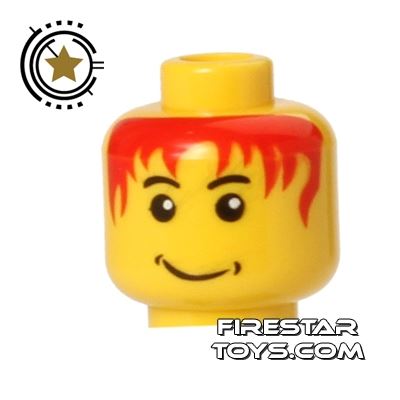LEGO Mini Figure Heads - Messy Hair - Smile YELLOW