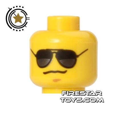 LEGO Mini Figure Heads - Black and Silver Sunglasses