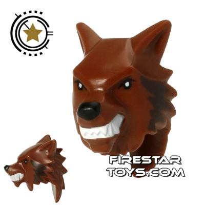 LEGO Mini Figure Heads - Werewolf REDDISH BROWN