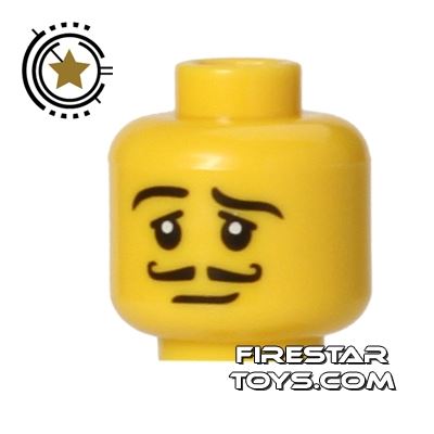 LEGO Mini Figure Heads - Curled Moustache YELLOW