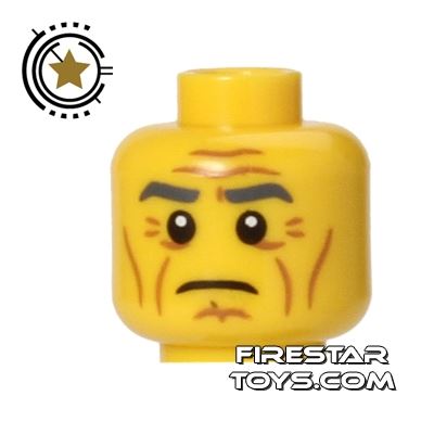 LEGO Minifigure Heads Wrinkles with Frown YELLOW