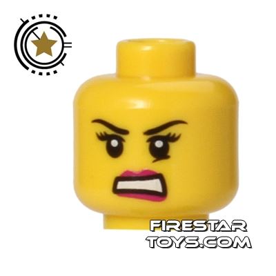 LEGO Mini Figure Heads - Bared Teeth YELLOW