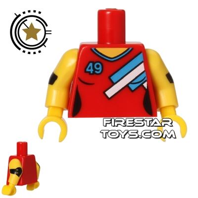 LEGO Mini Figure Torso - Roller Derby Top RED