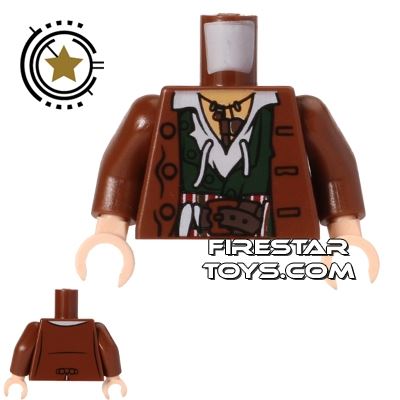 LEGO Mini Figure Torso - Shirt and Brown Coat REDDISH BROWN