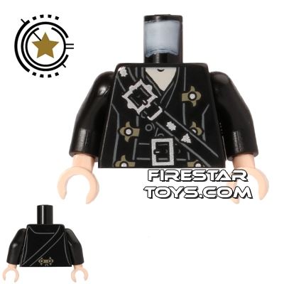 LEGO Mini Figure Torso - Coat with Buckles BLACK