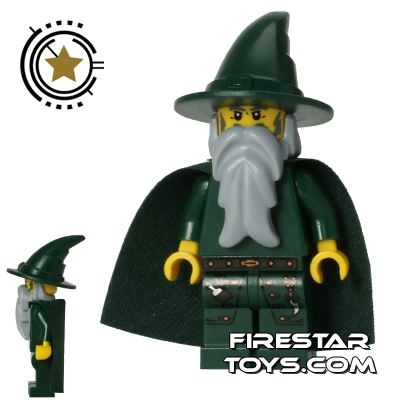 LEGO Castle - Kingdoms - Dark Green Wizard - Gray Beard 