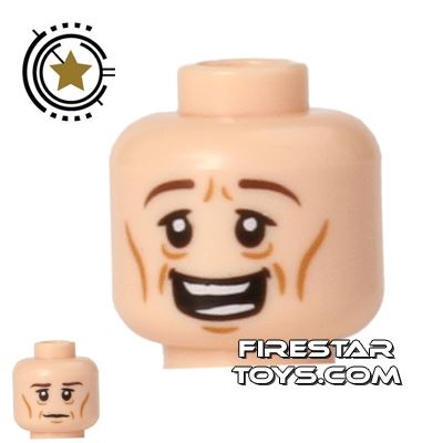LEGO Mini Figure Heads - Happy - Wrinkles LIGHT FLESH