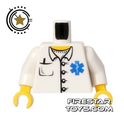 LEGO Mini Figure Torso - Doctor - Star of Life WHITE