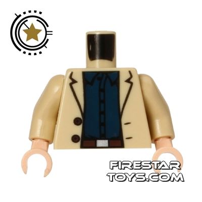 LEGO Mini Figure Torso - Aldrich Killian - Tan Jacket TAN