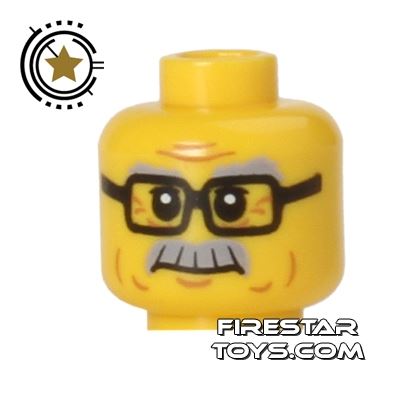 LEGO Mini Figure Heads - Grandpa YELLOW